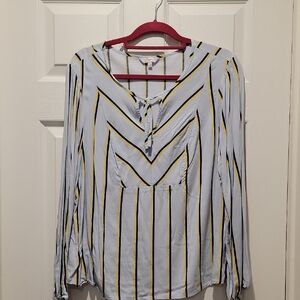 Candie's Blue and Yellow Striped Blouse